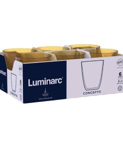 Luminarc Concepto Stripy Amber Tumblers 320ml 24 Pack (JC972)