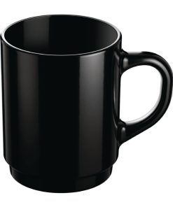 Arcoroc Opal Stackable Mugs Black 250ml 6 Pack (JC976)