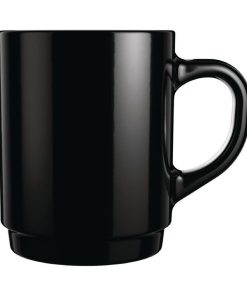 Arcoroc Opal Stackable Mugs Black 250ml 6 Pack (JC976)