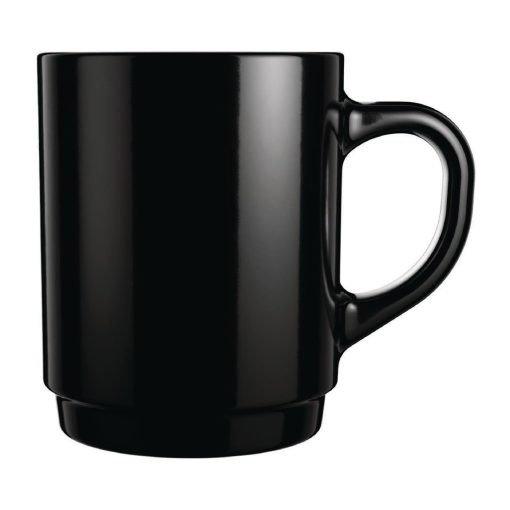Arcoroc Opal Stackable Mugs Black 250ml 6 Pack (JC976)