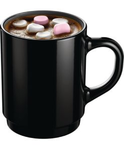 Arcoroc Opal Stackable Mugs Black 250ml 6 Pack (JC976)