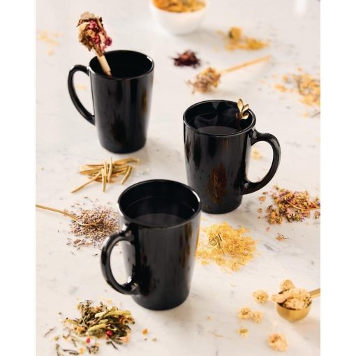 Luminarc New Morning Mugs Black 320ml 6 Pack (JC977)