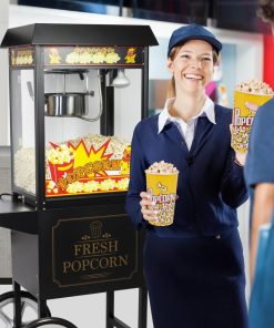 Haxro HX8588 Popcorn Machine and Cart Black (JE456)