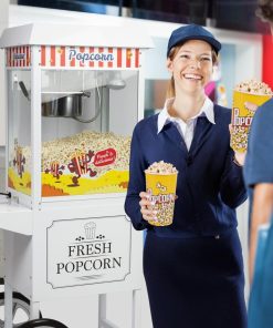 Haxro HX8837 Popcorn Machine and Cart White (JE458)