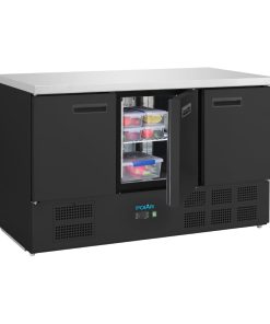 Polar G-Series Triple Door Counter Fridge Black 400Ltr (PG023)