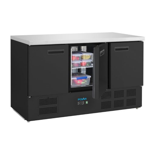Polar G-Series Triple Door Counter Fridge Black 400Ltr (PG023)