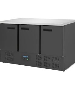 Polar G-Series Triple Door Counter Fridge Black 400Ltr (PG023)