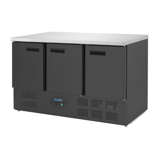 Polar G-Series Triple Door Counter Fridge Black 400Ltr (PG023)