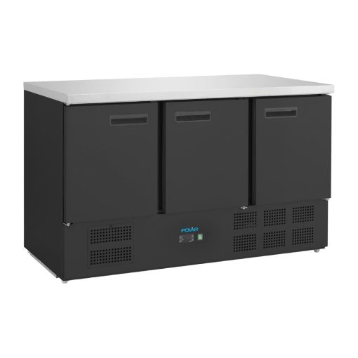 Polar G-Series Triple Door Counter Fridge Black 400Ltr (PG023)