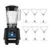Waring Torq 2 Bar Blender TBB175K and Martini Glasses Bundle (SA601)