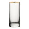Utopia Hayworth Hi Ball Glasses Gold Rim Glasses 355ml 6 Pack (DZ443)