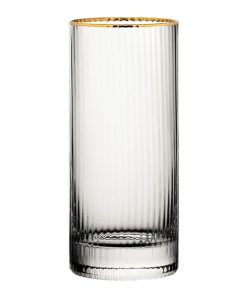 Utopia Hayworth Hi Ball Glasses Gold Rim Glasses 355ml 6 Pack (DZ443)