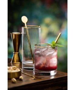 Utopia Hayworth Hi Ball Glasses Gold Rim Glasses 355ml 6 Pack (DZ443)
