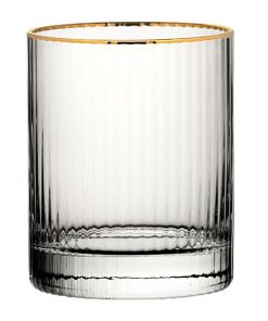 Utopia Hayworth Double Old Fashioned Gold Rim Glasses 325ml 6 Pack (DZ444)