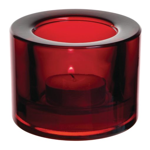 Utopia Chunky Red Tealight Holders 12 Pack (FJ255)