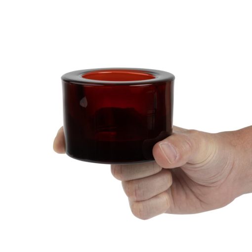 Utopia Chunky Red Tealight Holders 12 Pack (FJ255)