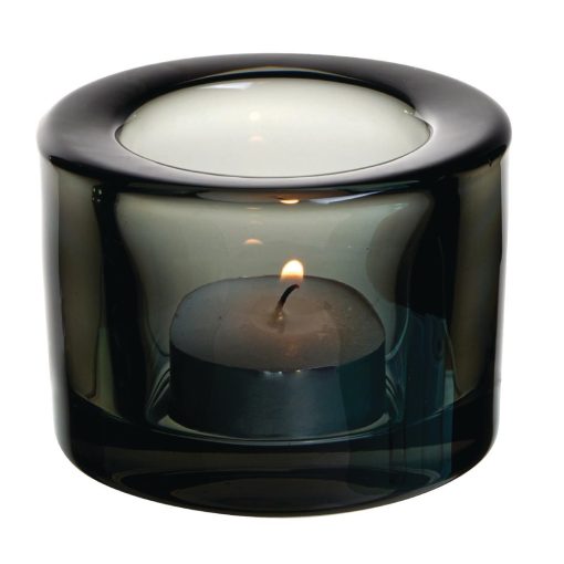 Utopia Chunky Black Tealight Holders 12 Pack (FJ256)