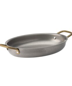Utopia Vintage Steel Oval Dishes 245 x 175mm 6 Pack (HX613)