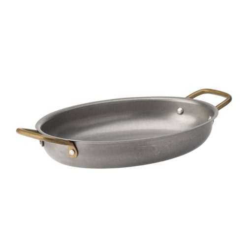 Utopia Vintage Steel Oval Dishes 245 x 175mm 6 Pack (HX613)