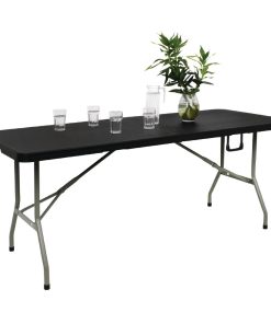Bolero Rectangular Centre Folding Table 6ft Black (HZ169)