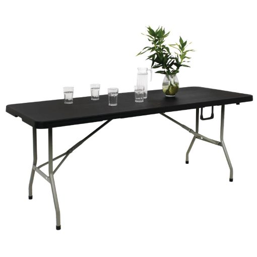 Bolero Rectangular Centre Folding Table 6ft Black (HZ169)