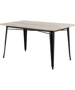Bolero Bistro Dining Table Mango Wood Top Black Frame 1450mm (HZ808)