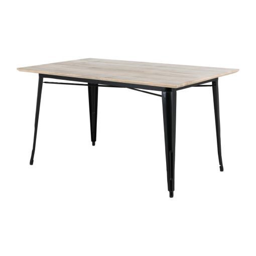 Bolero Bistro Dining Table Mango Wood Top Black Frame 1450mm (HZ808)