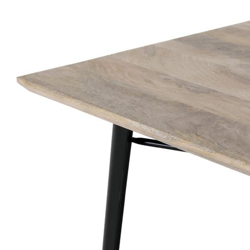Bolero Bistro Dining Table Mango Wood Top Black Frame 1450mm (HZ808)