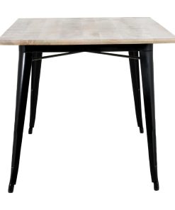 Bolero Bistro Dining Table Mango Wood Top Black Frame 1450mm (HZ808)