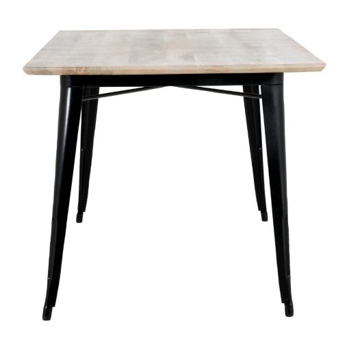Bolero Bistro Dining Table Mango Wood Top Black Frame 1450mm (HZ808)