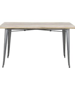 Bolero Bistro Dining Table Mango Wood Top Gunmetal Frame 1450mm (HZ809)