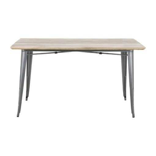 Bolero Bistro Dining Table Mango Wood Top Gunmetal Frame 1450mm (HZ809)