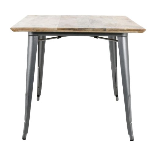 Bolero Bistro Dining Table Mango Wood Top Gunmetal Frame 1450mm (HZ809)
