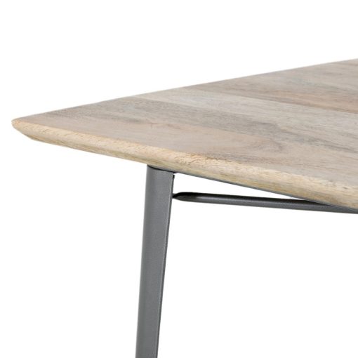 Bolero Bistro Dining Table Mango Wood Top Gunmetal Frame 1450mm (HZ809)