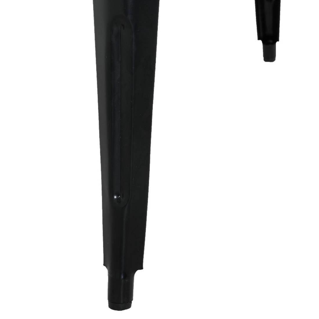 Bolero Bistro Dining Table Slatted Mango Wood Top Black Frame 650mm (HZ812)