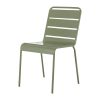 Bolero Amalfi Slatted Steel Side Chairs Olive Green 4 Pack (HZ818)
