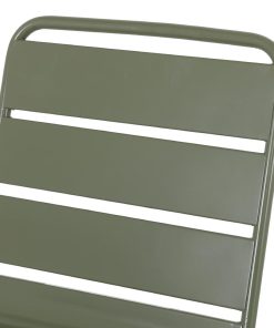 Bolero Amalfi Slatted Steel Side Chairs Olive Green 4 Pack (HZ818)