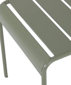 Bolero Amalfi Slatted Steel Side Chairs Olive Green 4 Pack (HZ818)