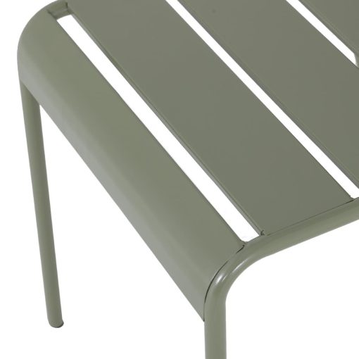 Bolero Amalfi Slatted Steel Side Chairs Olive Green 4 Pack (HZ818)