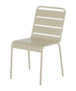 Bolero Amalfi Slatted Steel Side Chairs Taupe 4 Pack (HZ819)