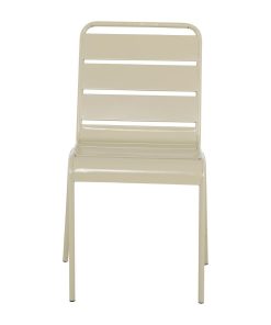 Bolero Amalfi Slatted Steel Side Chairs Taupe 4 Pack (HZ819)