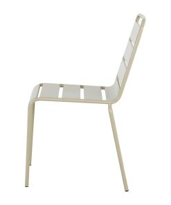 Bolero Amalfi Slatted Steel Side Chairs Taupe 4 Pack (HZ819)