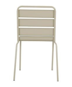 Bolero Amalfi Slatted Steel Side Chairs Taupe 4 Pack (HZ819)