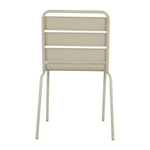Bolero Amalfi Slatted Steel Side Chairs Taupe 4 Pack (HZ819)