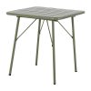 Bolero Amalfi Square Slatted Steel Folding Table Olive Green 700mm (HZ820)