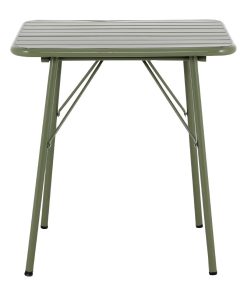 Bolero Amalfi Square Slatted Steel Folding Table Olive Green 700mm (HZ820)