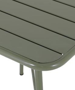 Bolero Amalfi Square Slatted Steel Folding Table Olive Green 700mm (HZ820)