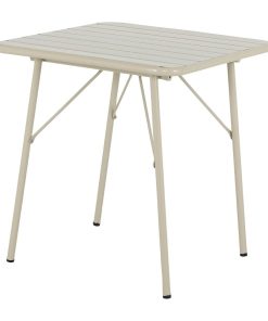 Bolero Amalfi Square Slatted Steel Folding Table Taupe 700mm (HZ821)