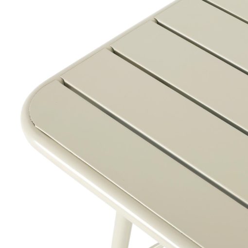 Bolero Amalfi Square Slatted Steel Folding Table Taupe 700mm (HZ821)