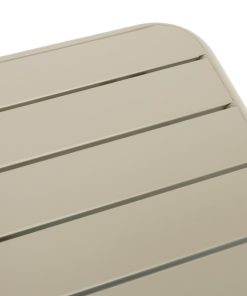 Bolero Amalfi Square Slatted Steel Folding Table Taupe 700mm (HZ821)